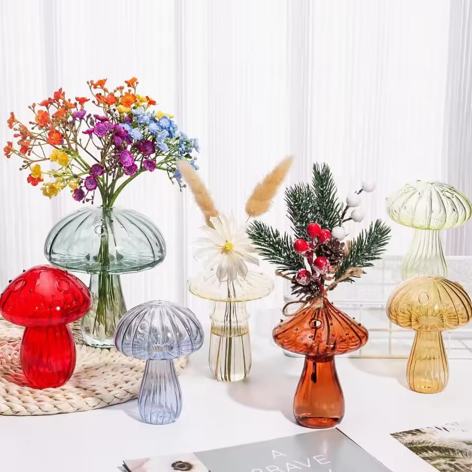 Mushroom Glass Vase